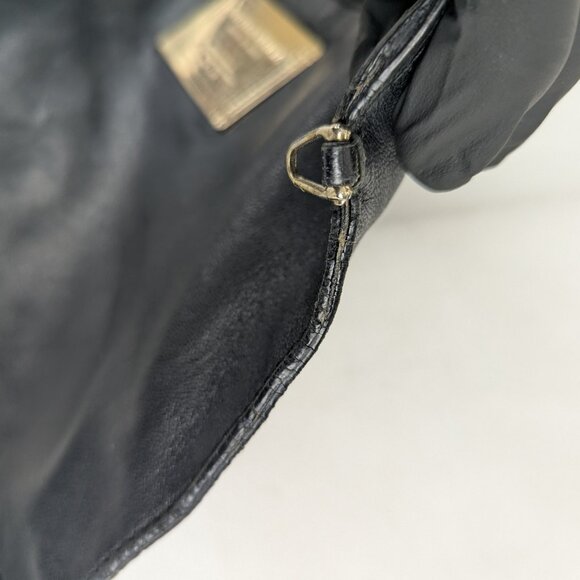 Authentic Bottega Veneta Black Leather Pouch Made in Italy